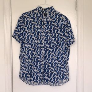 Men’s J. Crew Slim Fit Flex Washed XL short sleeve button down marlin shirt